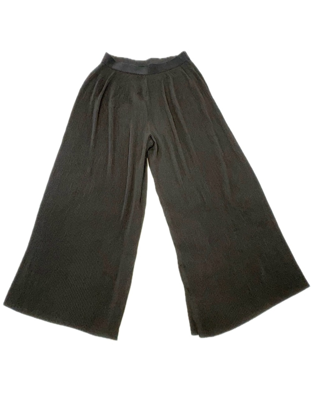 Zara Black Plisse Pleated Wide-Leg Pants - Size Medium (EUC)